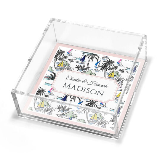 Tropical Sails Petite Lucite Trinket Tray